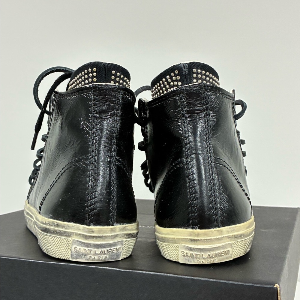 Saint Laurent Double Studded High Top Sneaker Size EU 35 USA 5 - Picture 9 of 13